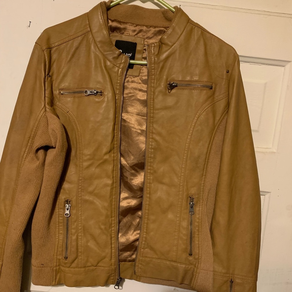 Tan leather jacket